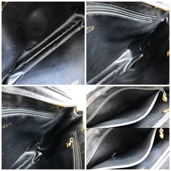 CHANEL Triple CC Logo Chain Shoulder Tote Bag Caviar Leather BK Vintage - Picture 15 of 15